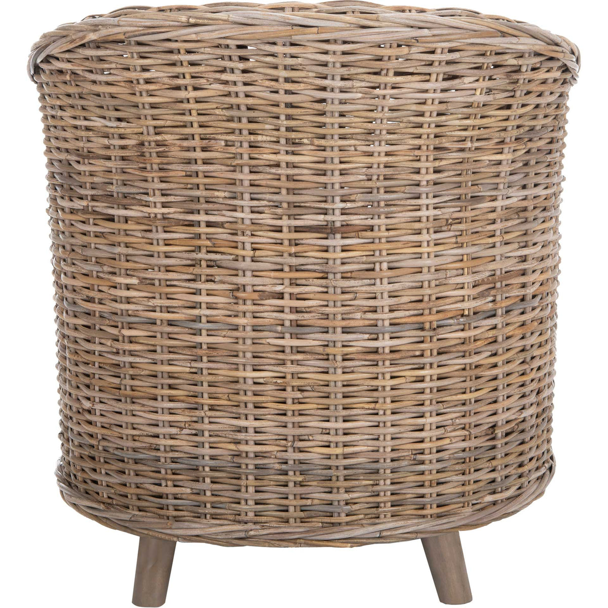Omar Rattan Barrel Chair Natural/White