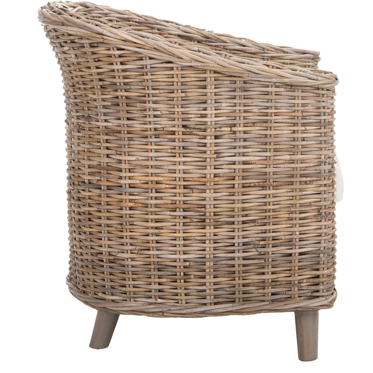 Omar Rattan Barrel Chair Natural/White
