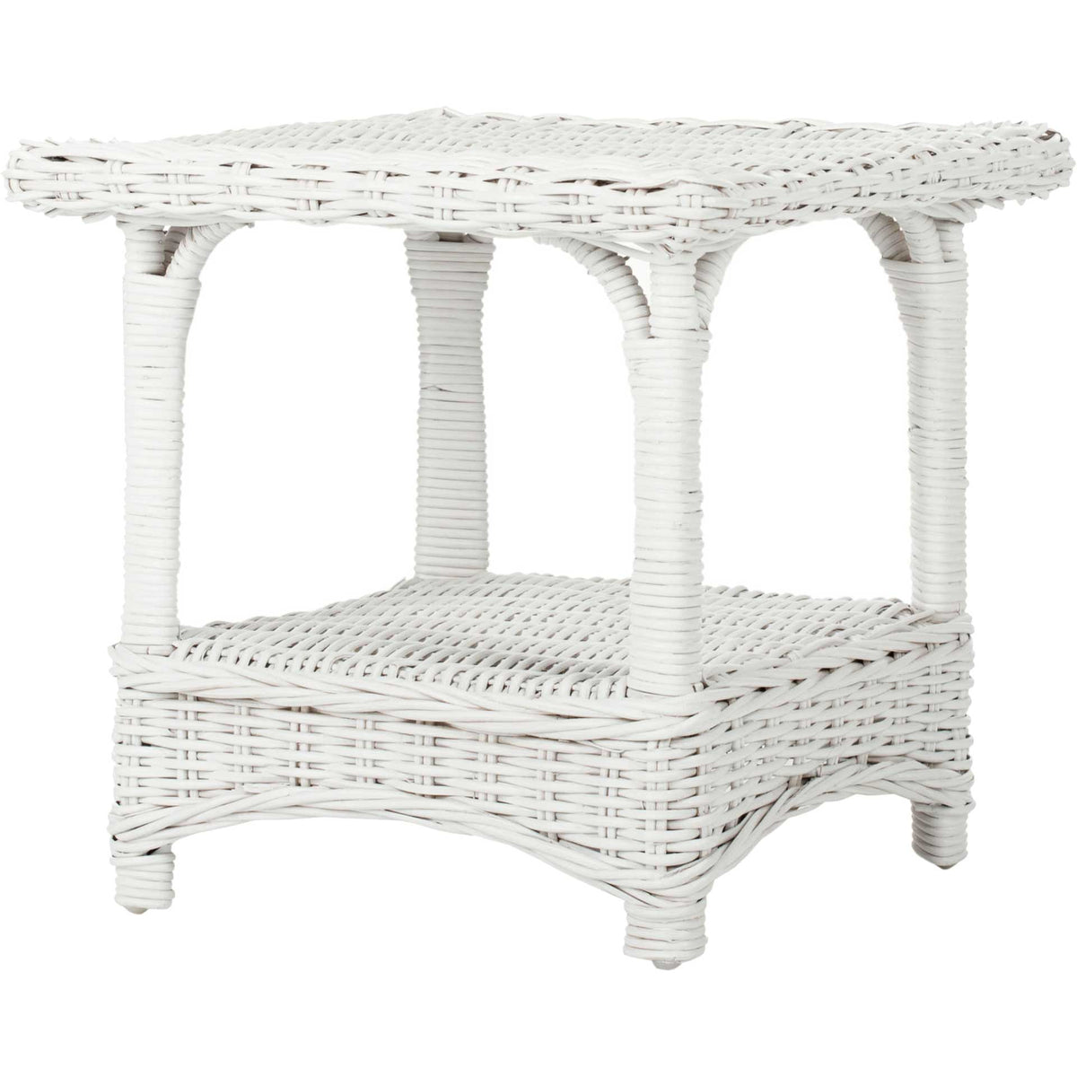 Bowie Rattan Side Table White