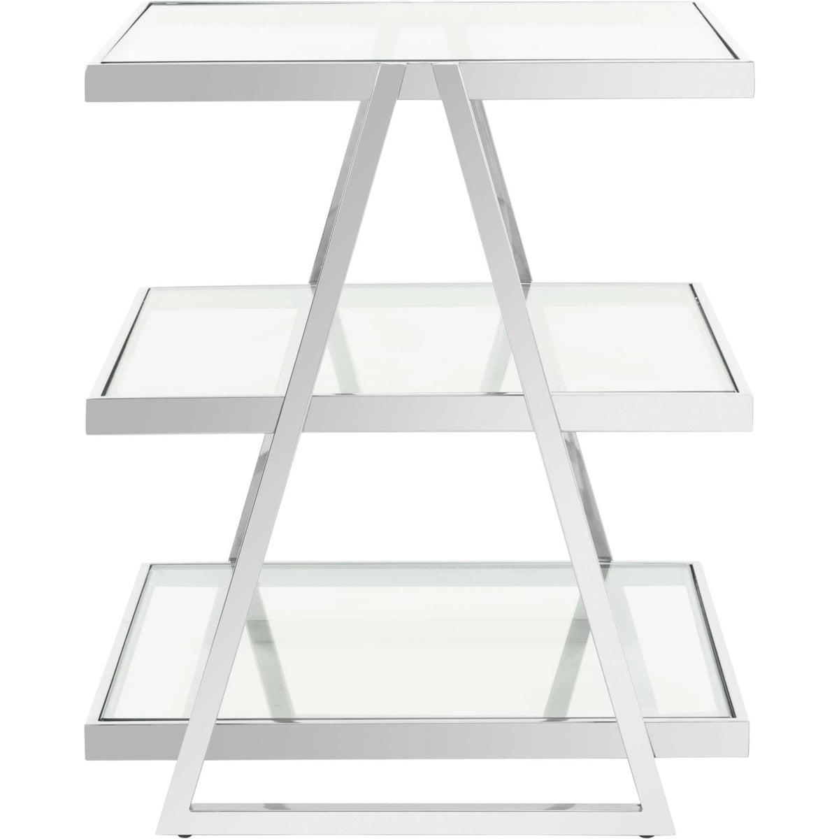 Strive 3-Tier Glass End Table Chrome