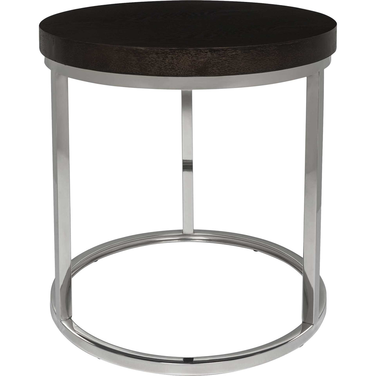 Tullis Black Glass Top Round End Table Black