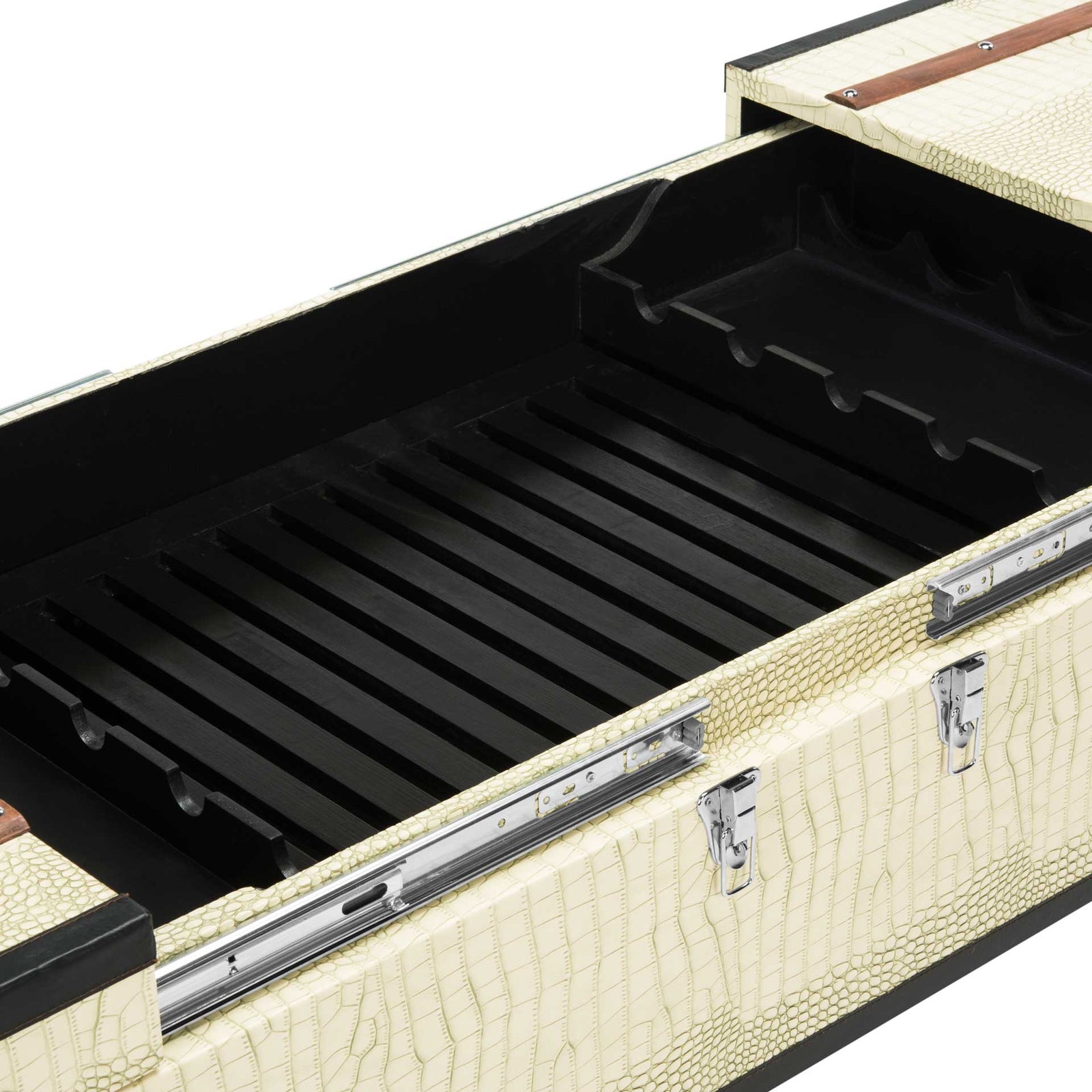 Zoey Coffee Table Storage Trunk With Wine Rack Cream