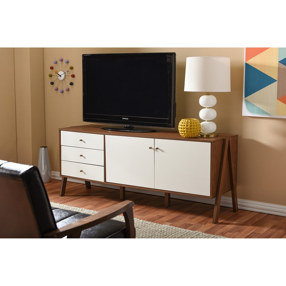 Haven Sideboard Cabinet White/Walnut