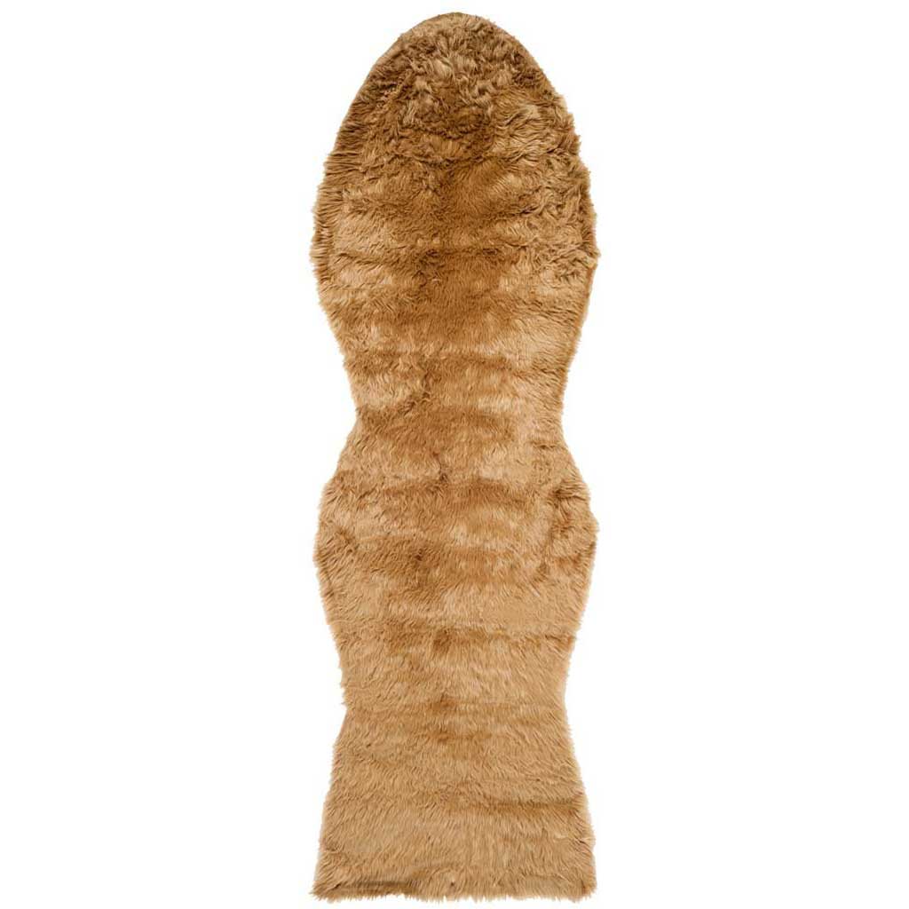 Faux Sheepskin Pelt Camel Runner Rug - Froy.com