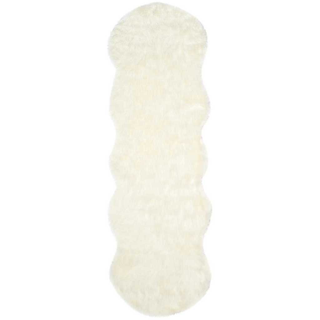 Faux Sheepskin Pelt Alt Ivory Runner Rug - Froy.com