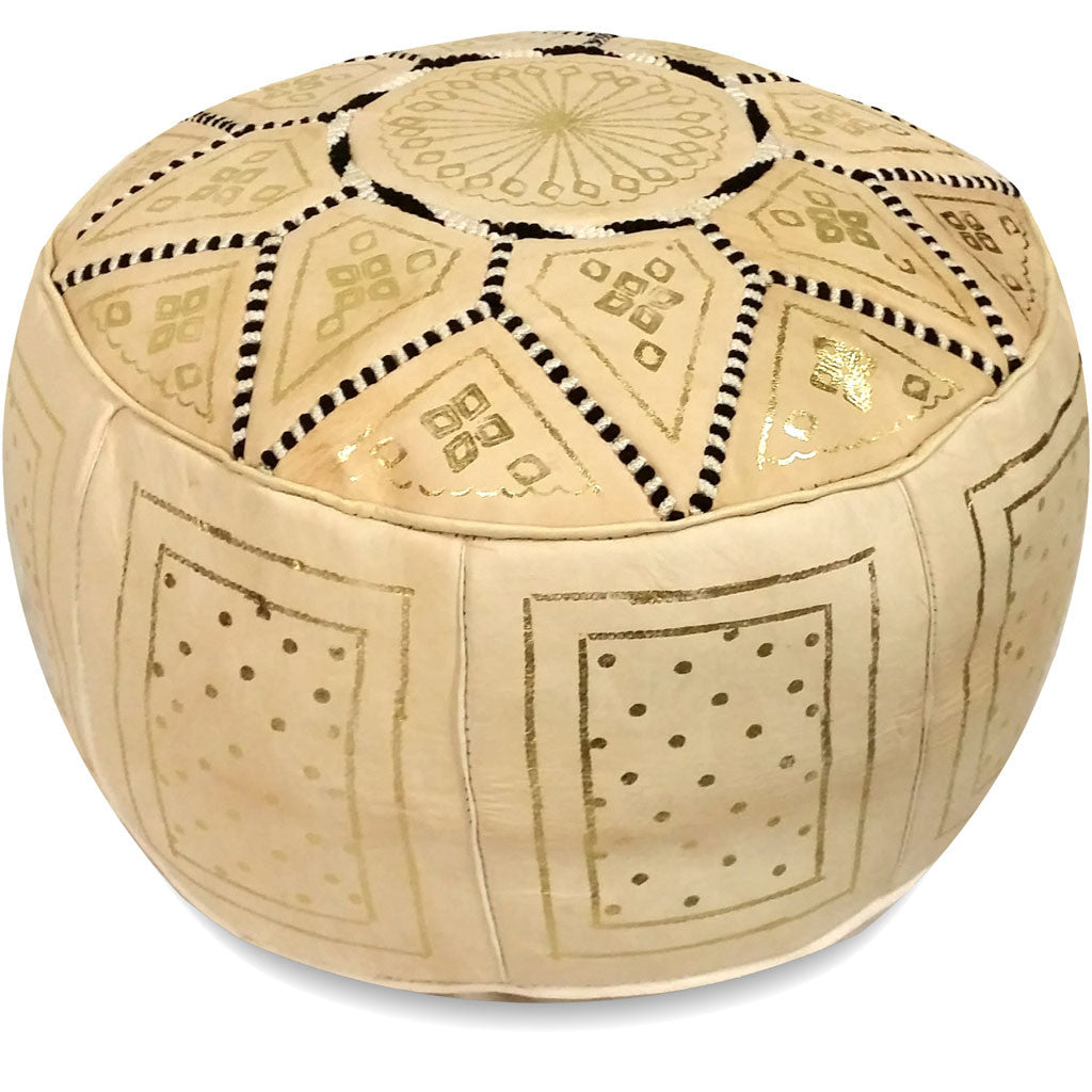 Fez Moroccan Pouf Beige