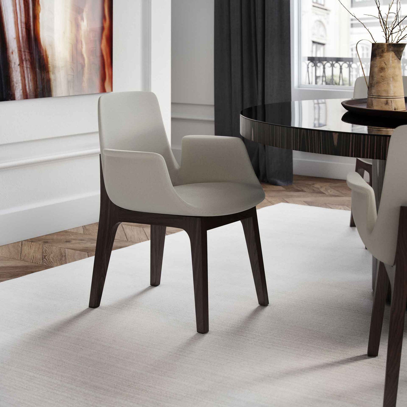 Mercer Dining Arm Chair Silver Birch