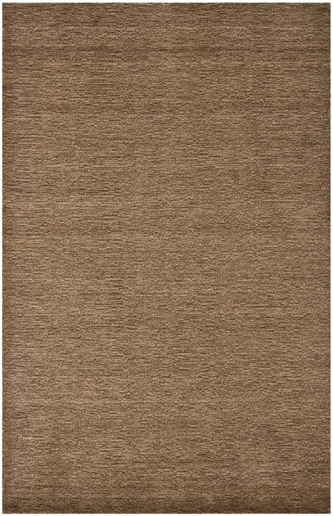 Deep brown rectangular rug offers a rich tonal surface and softly varied texture