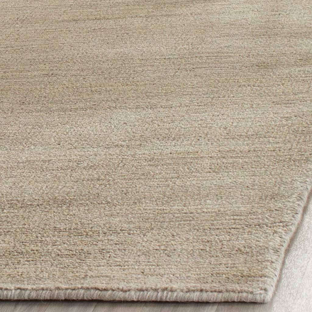 Pale gray woven texture meets a neatly finished edge for an understated accent