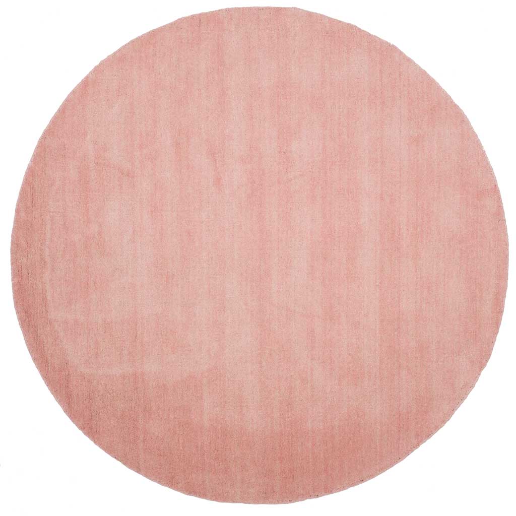 Himalaya Solid Light Pink Round Rug - Froy.com