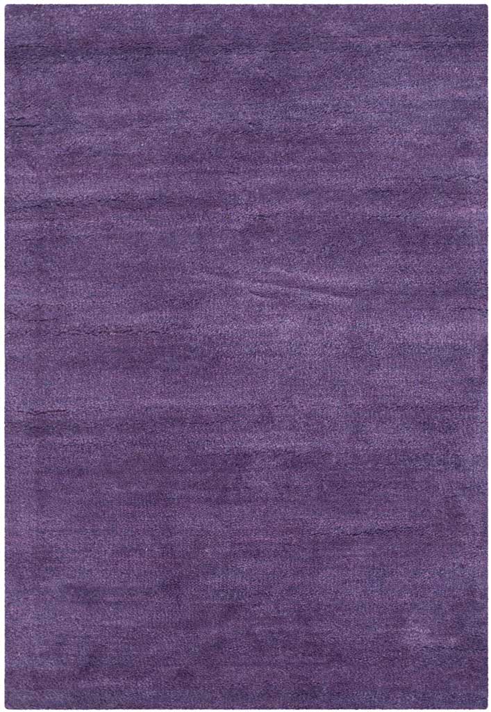 Compact purple rug with subtle color bands and a neat, borderless edge
