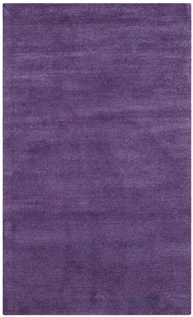 Narrow purple accent rug with layered violet tones and a softly textured surface