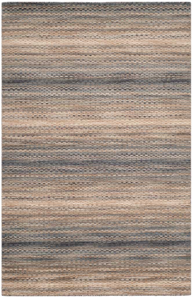 Fine gray and sandy stripes lend woven wool a warm, textured look