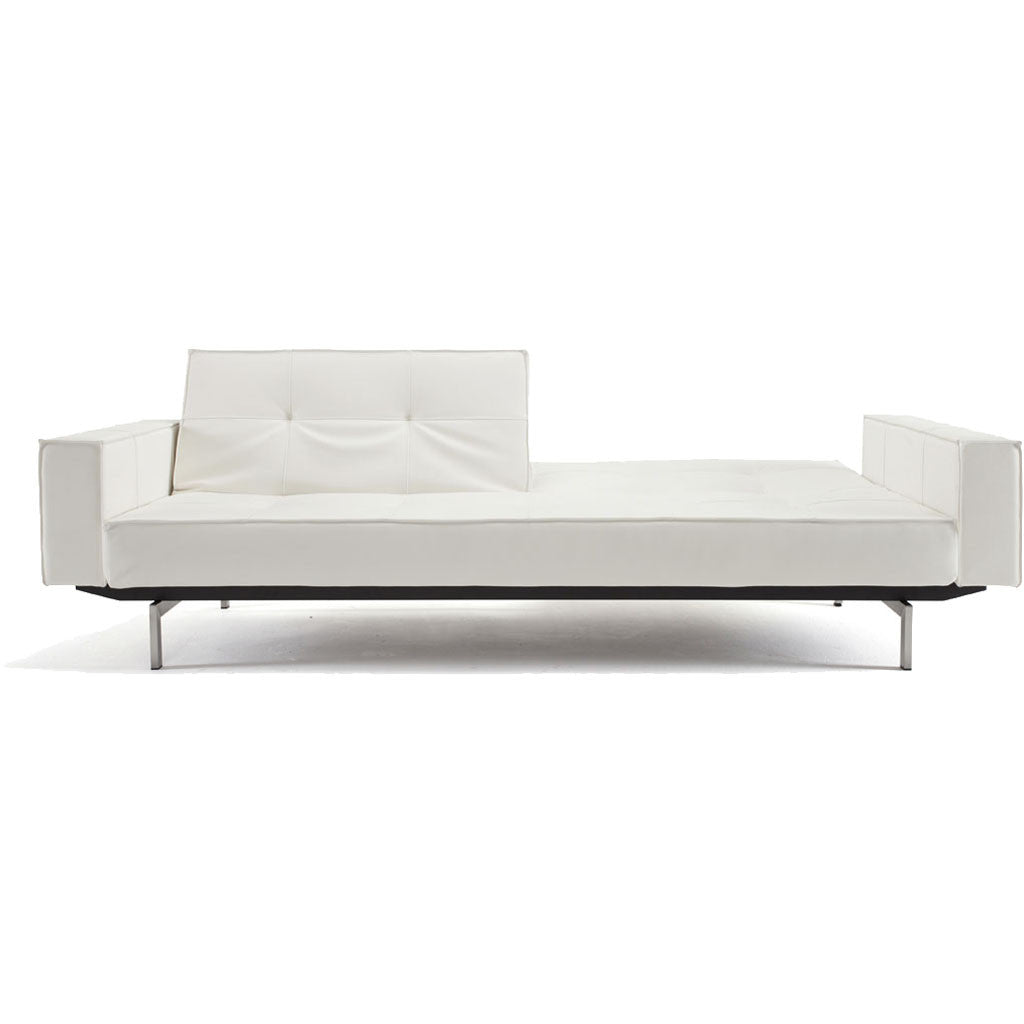 Stockholm Arm Sofa Steel White Leather