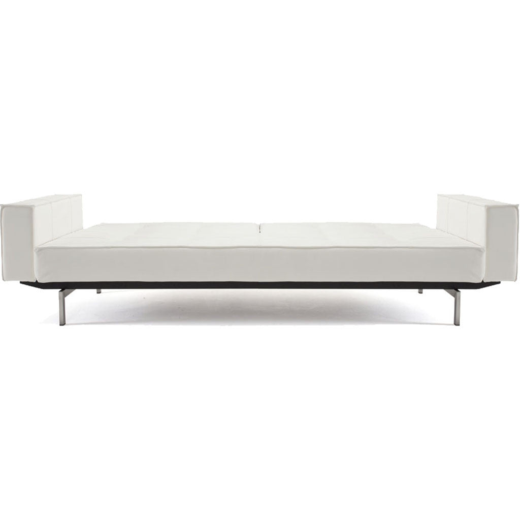 Stockholm Arm Sofa Steel White Leather