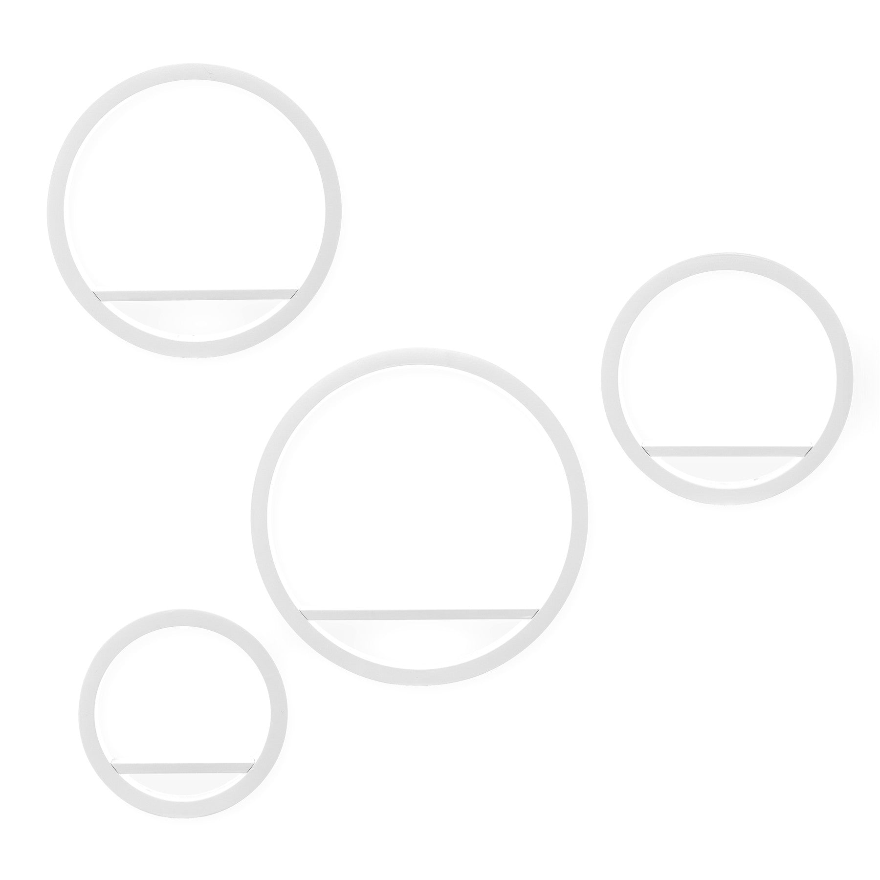 Bain Circle Shelf White (Set of 4)