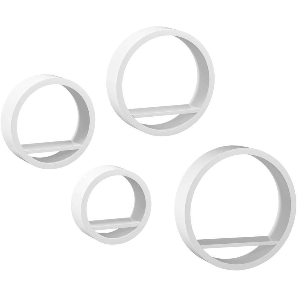 Bain Circle Shelf White (Set of 4)