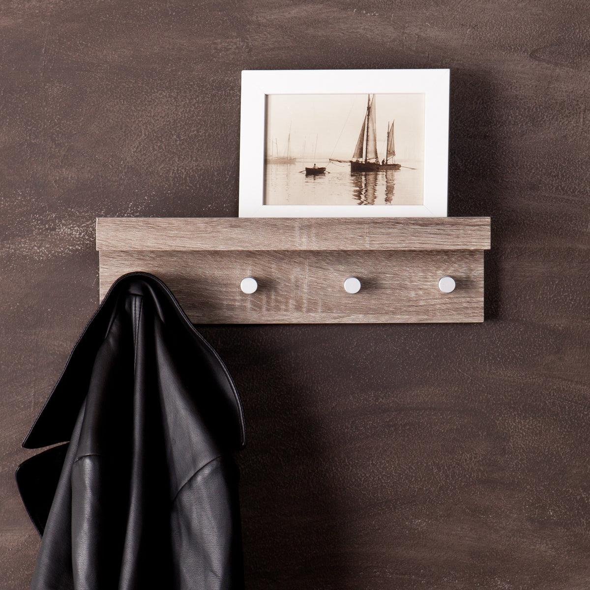 Ace Hanger Wall Shelf Dark Oak