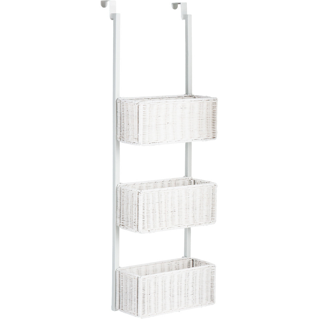 Over-The-Door 3-Tier Basket Storage White