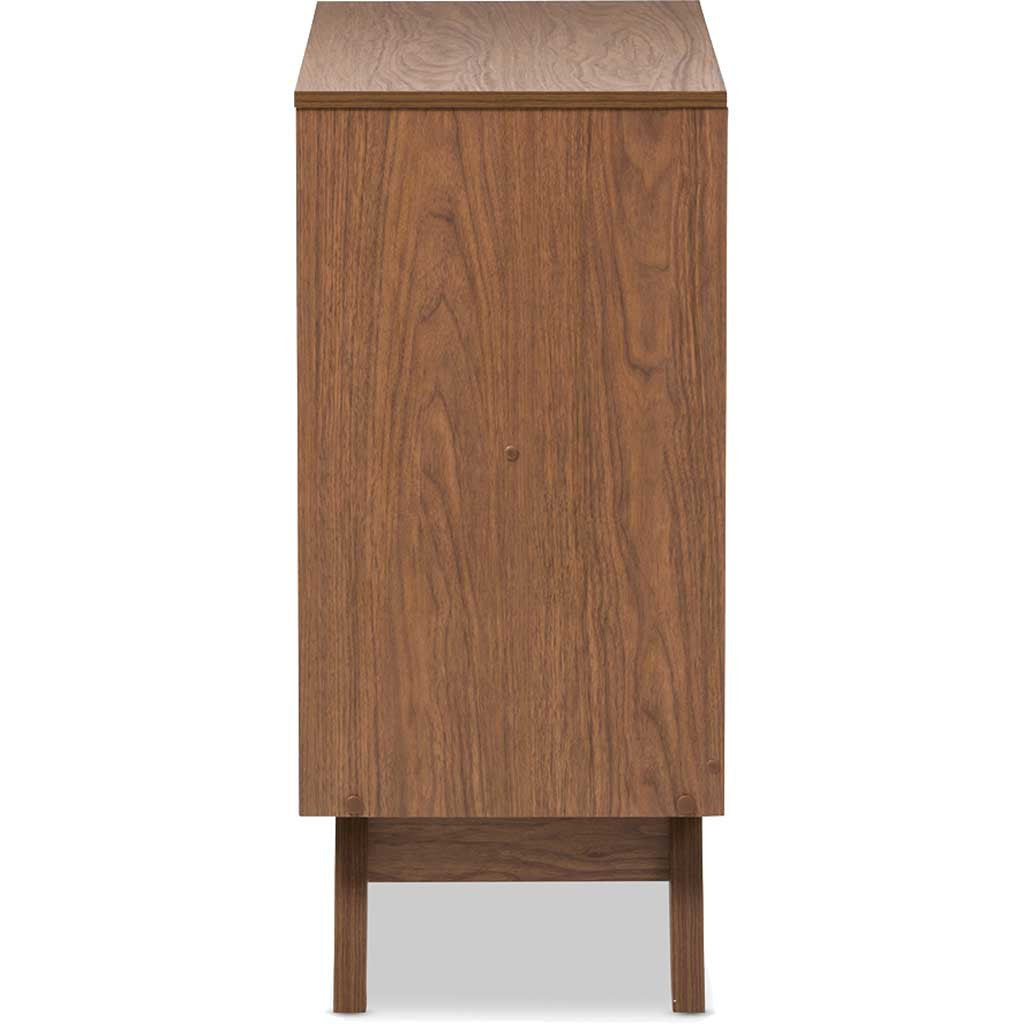 Hilson 4-Drawer Dresser White/Walnut