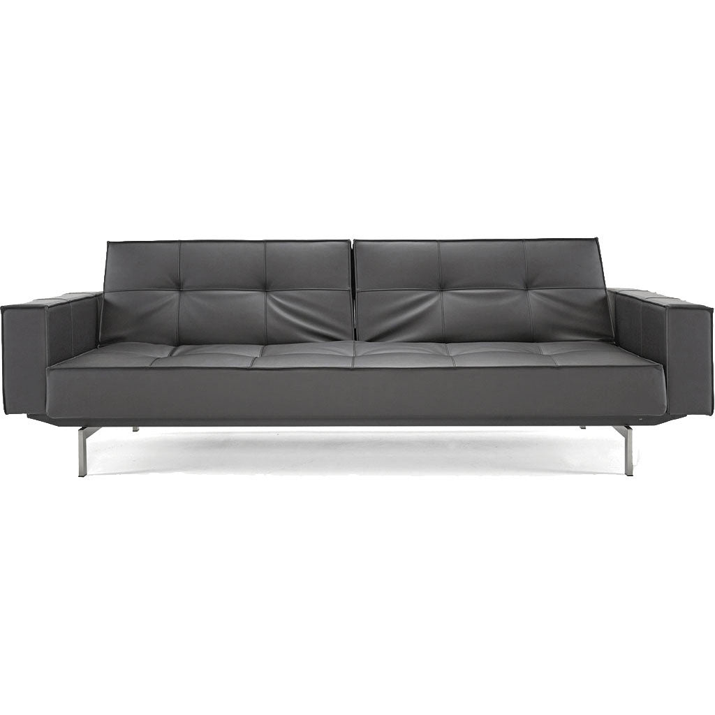 Stockholm Arm Sofa Steel Black Leather