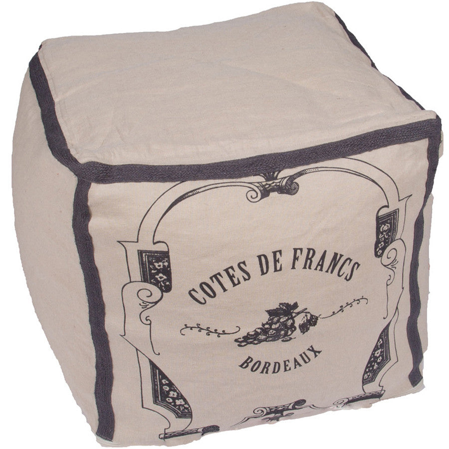 Charmed Crate Creme Brulee/Vintage Indigo Pillow