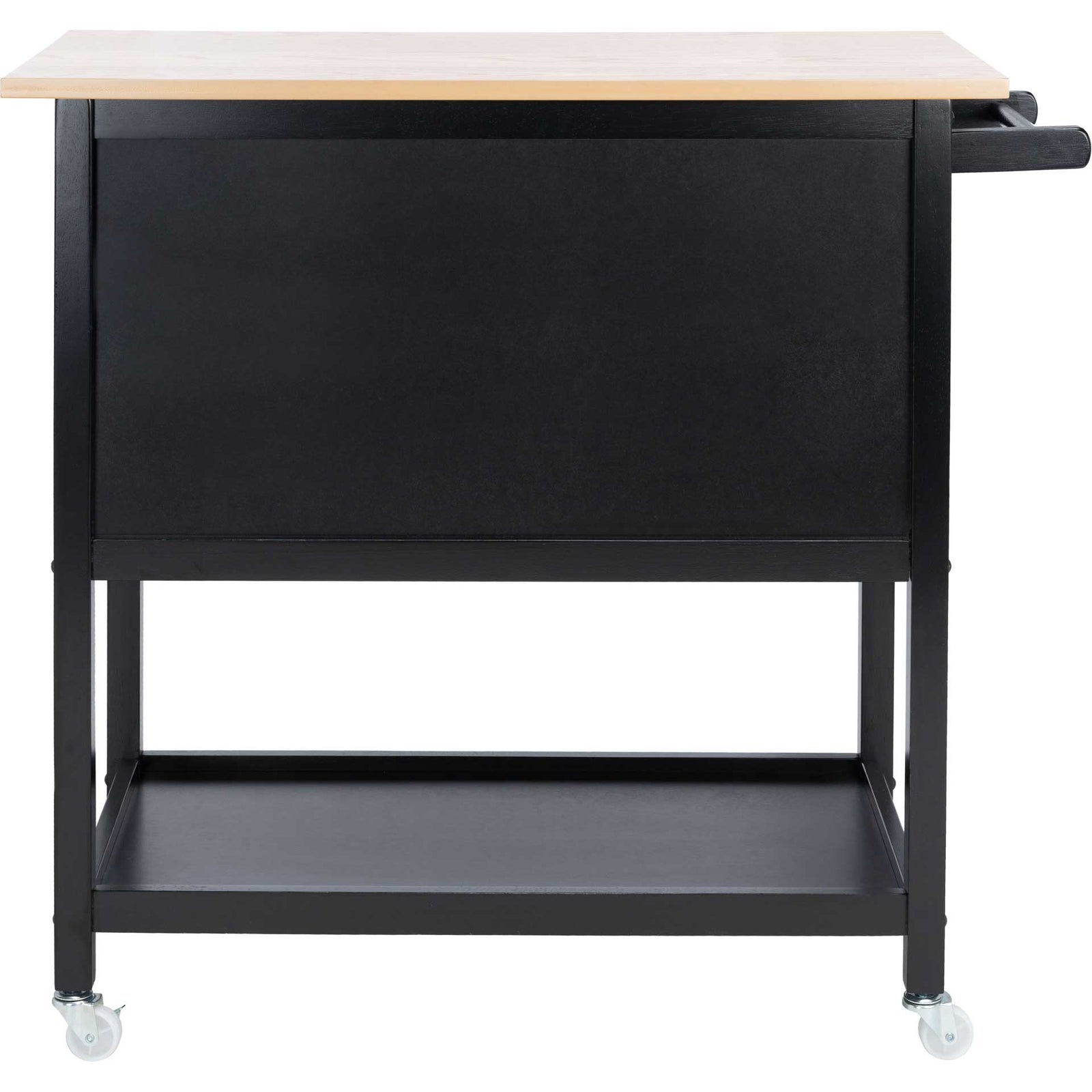 Dalit 2 Drawer 2 Shelf Kitchen Cart Natural/Matte Black