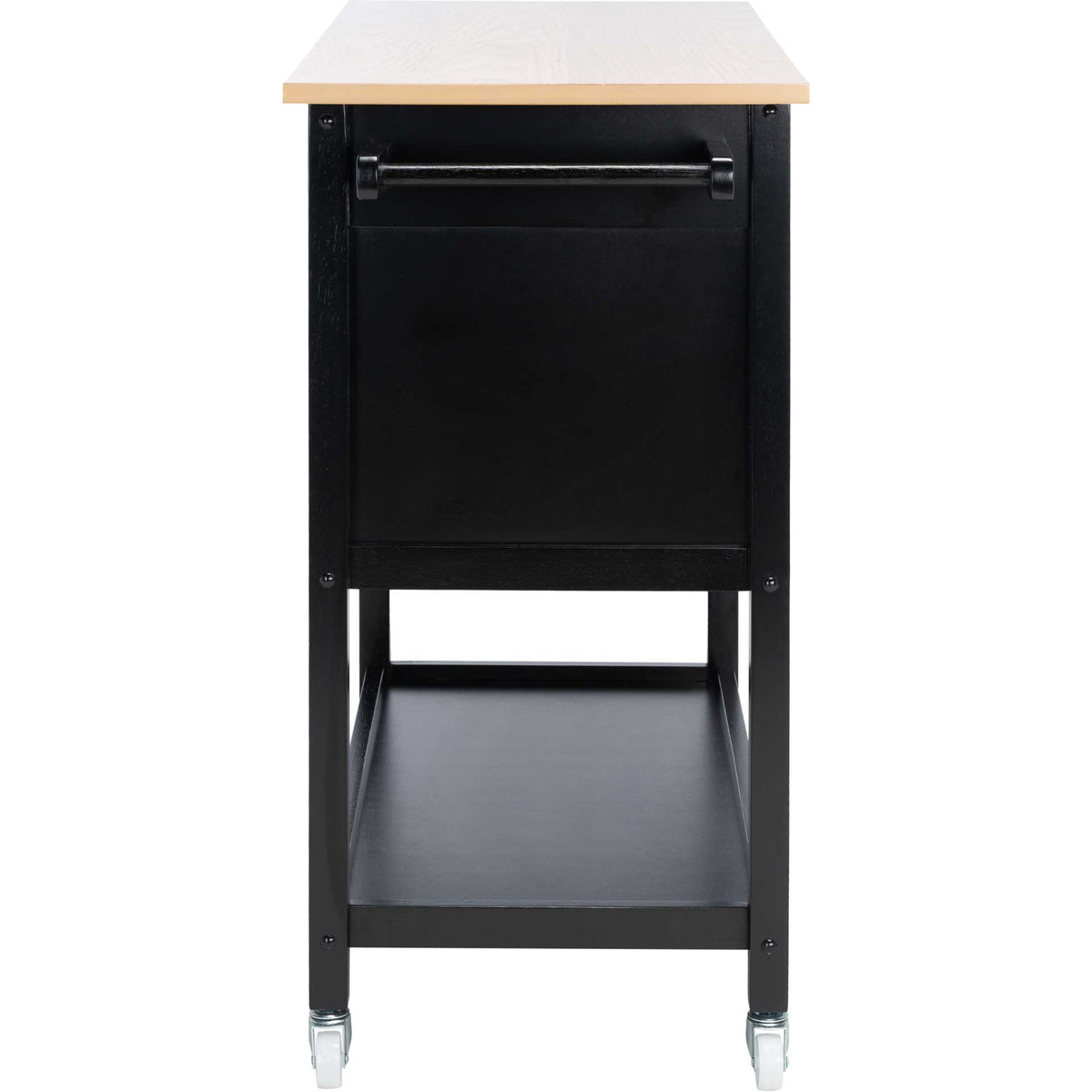 Dalit 2 Drawer 2 Shelf Kitchen Cart Natural/Matte Black
