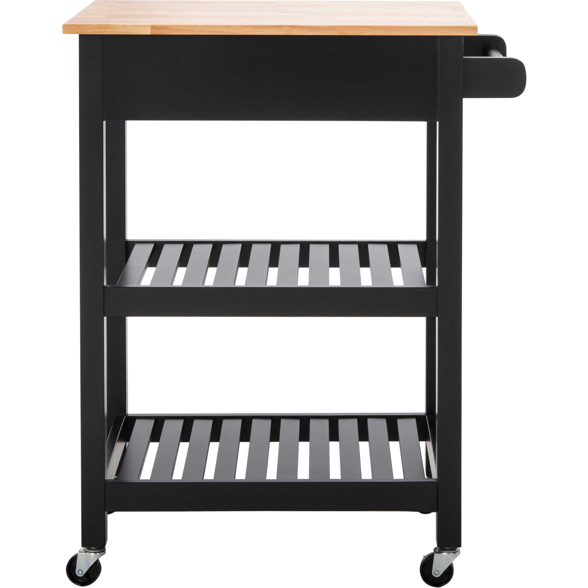 Onan 1 Drawer 2 Shelf Kitchen Cart Black/Natural