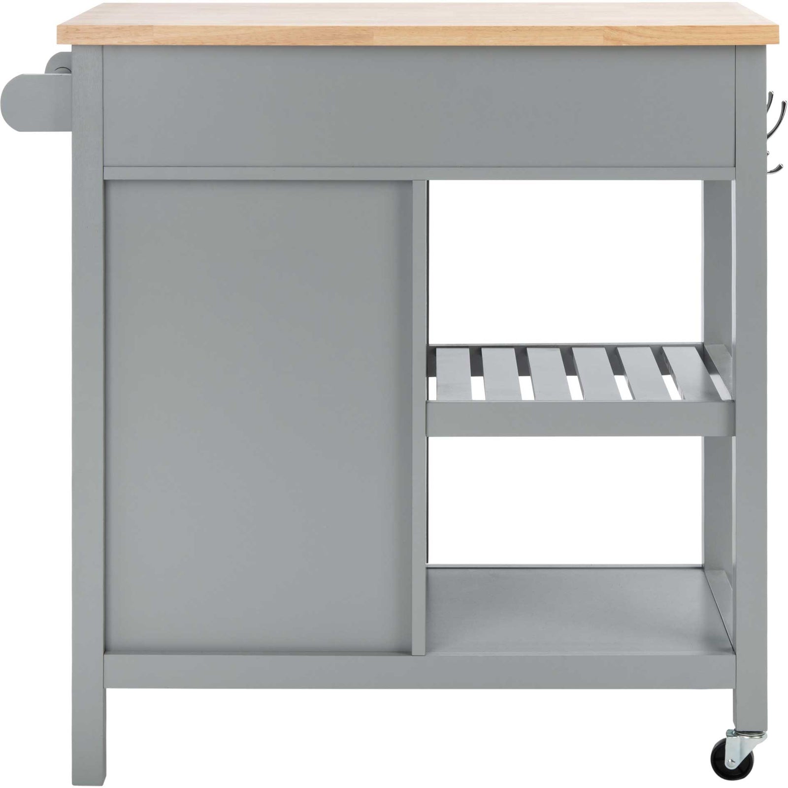 Lodi 1 Door 2 Drawer 2 Shelf Kitchen Cart Gray/Natural