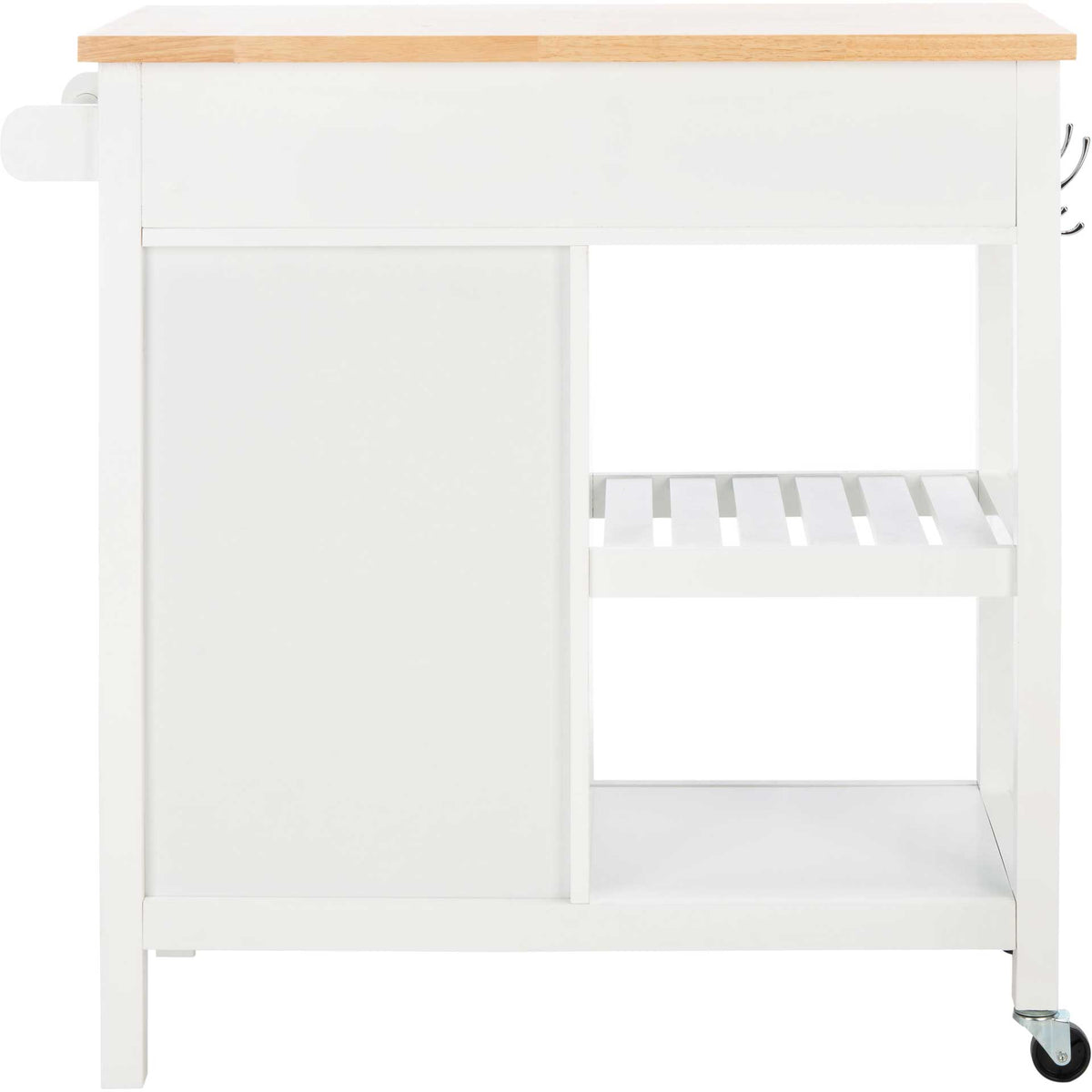 Lodi 1 Door 2 Drawer 2 Shelf Kitchen Cart White/Natural