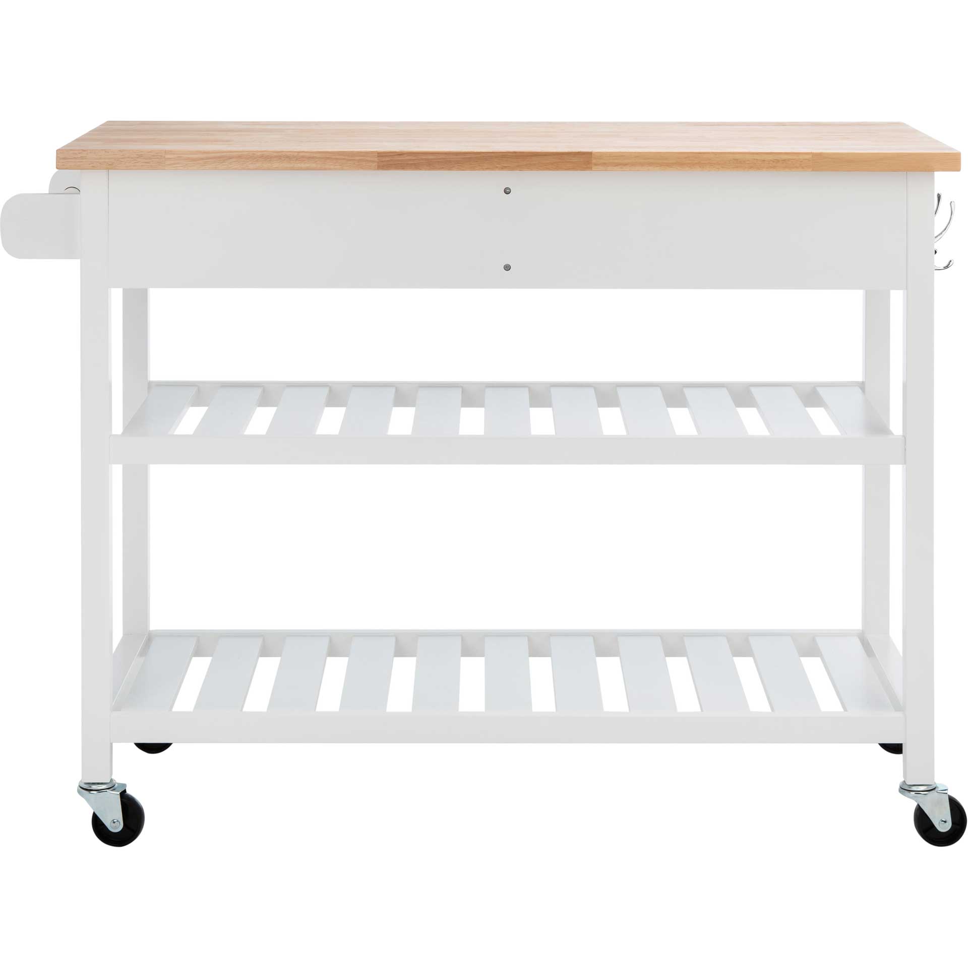 Kinston 2 Drawer 2 Shelf Kitchen Cart White/Natural