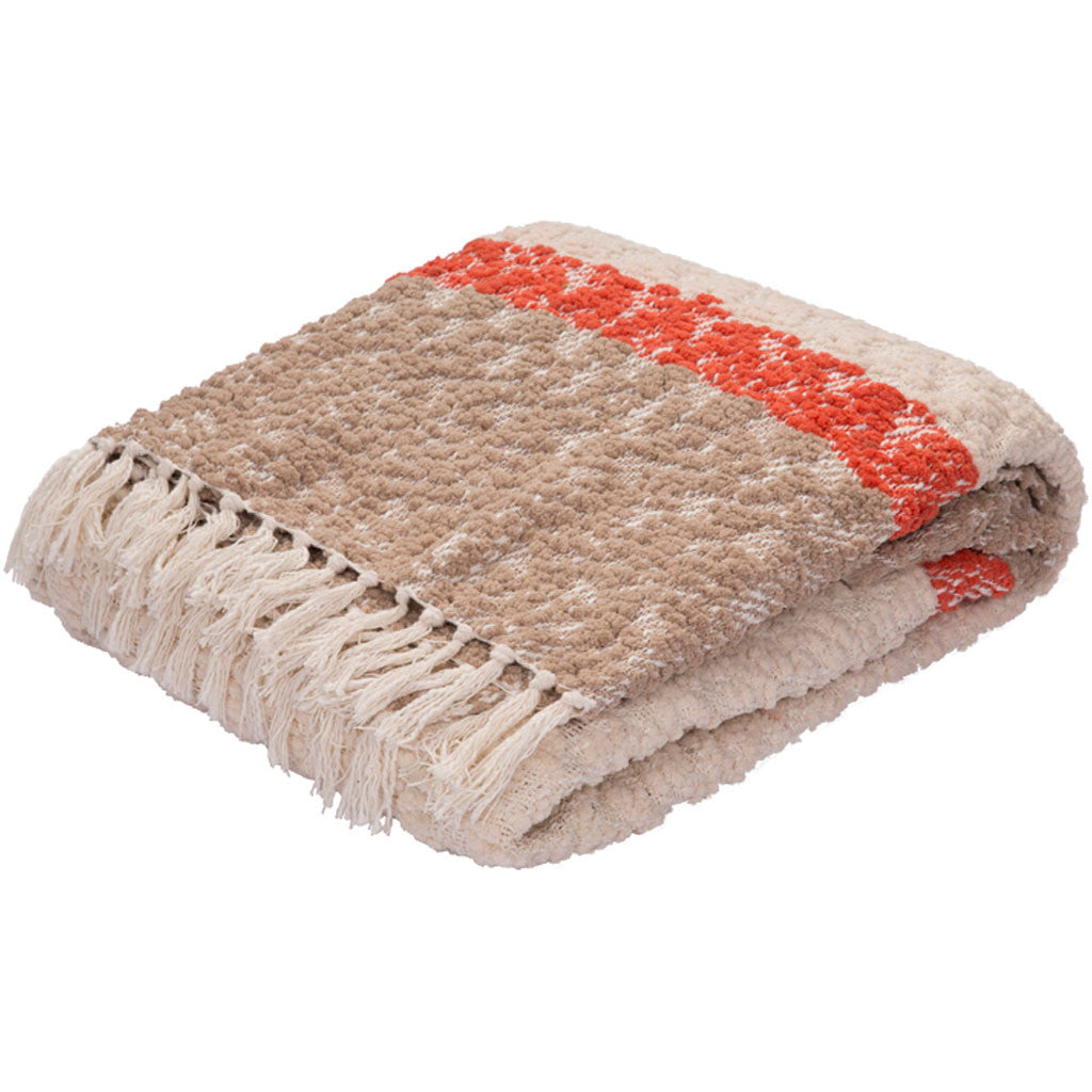 Kinley Kin-01 Ivory/Taupe Throw