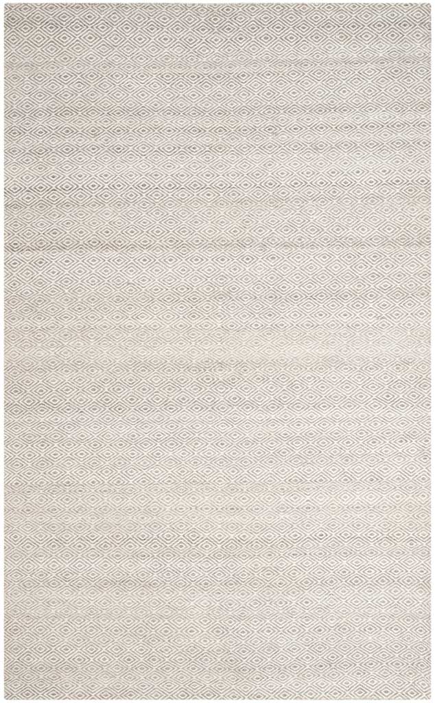Ivory and graphite wool rug with delicate diamonds across its softly shaded surface