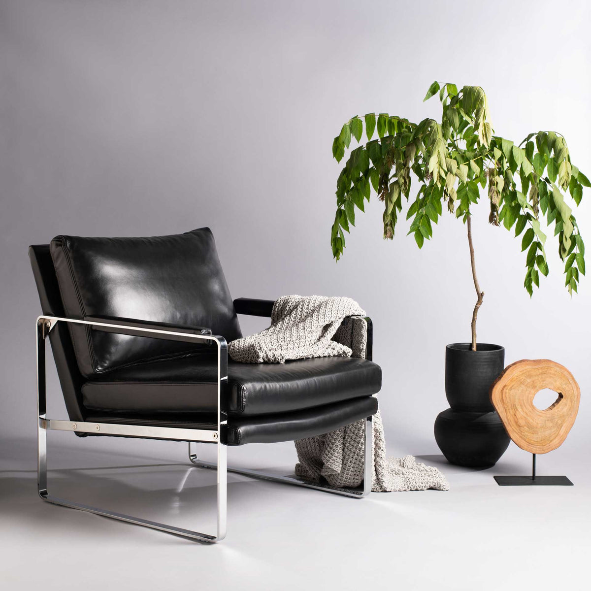 Estrella Metal Accent Chair Black/Silver