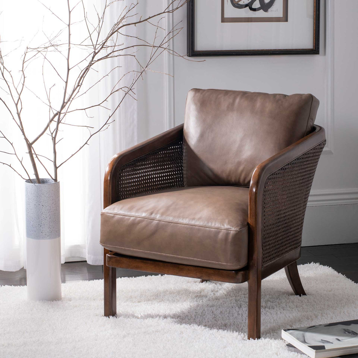 Caroline Barrel Back Chair Dark Brown