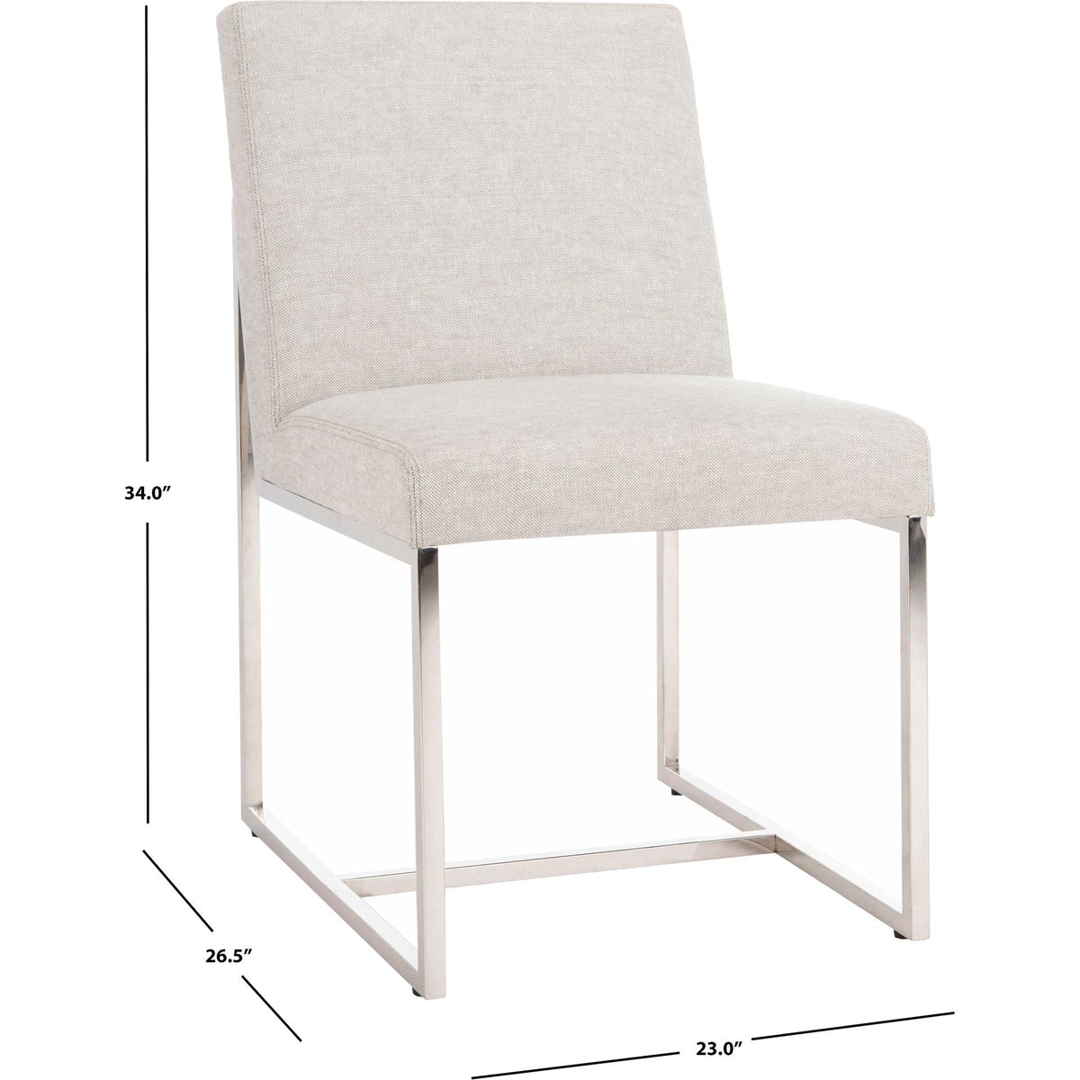 Lola Chrome Dining Chair Gray/White