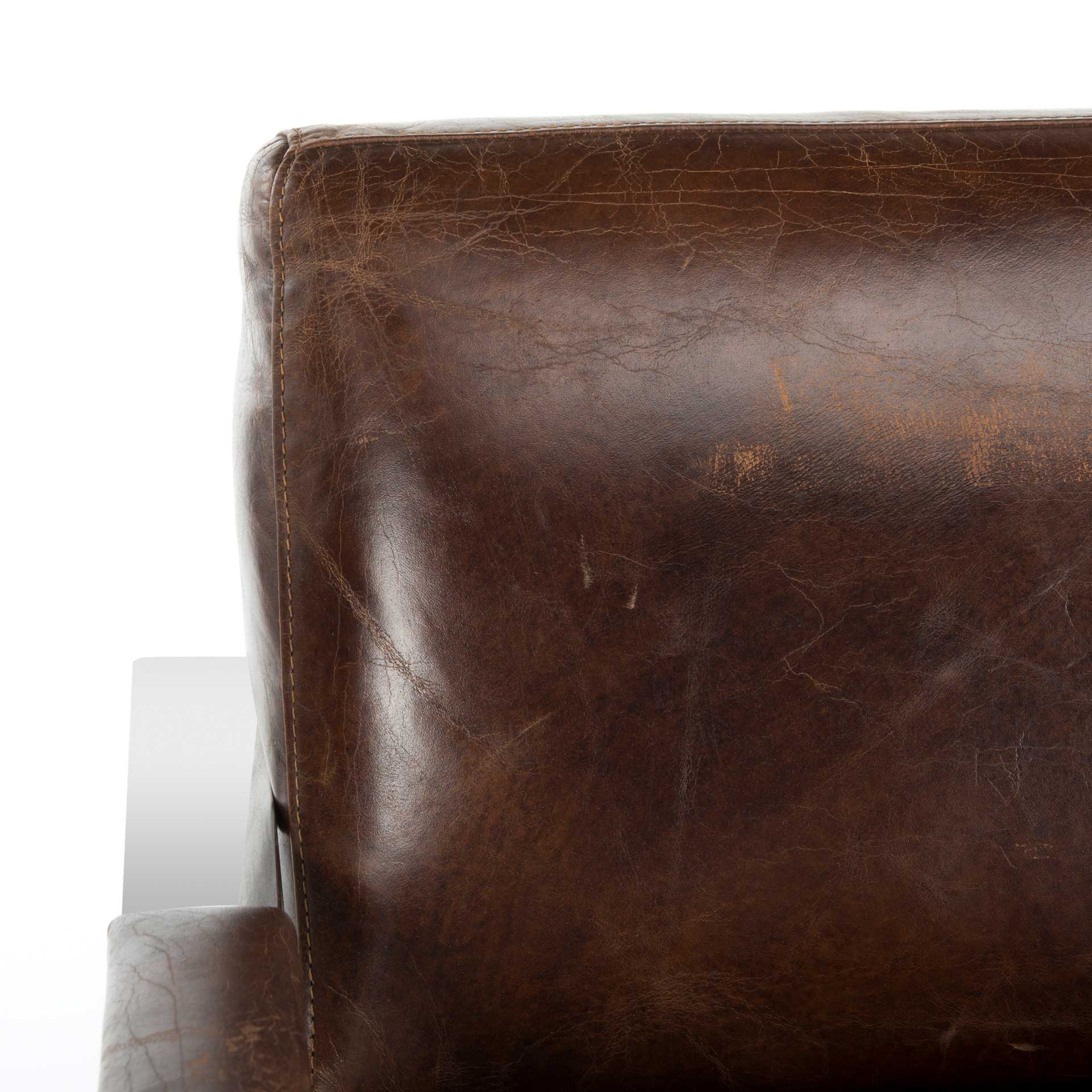 Parlon Occassional Leather Chair Vintage Cigar Brown