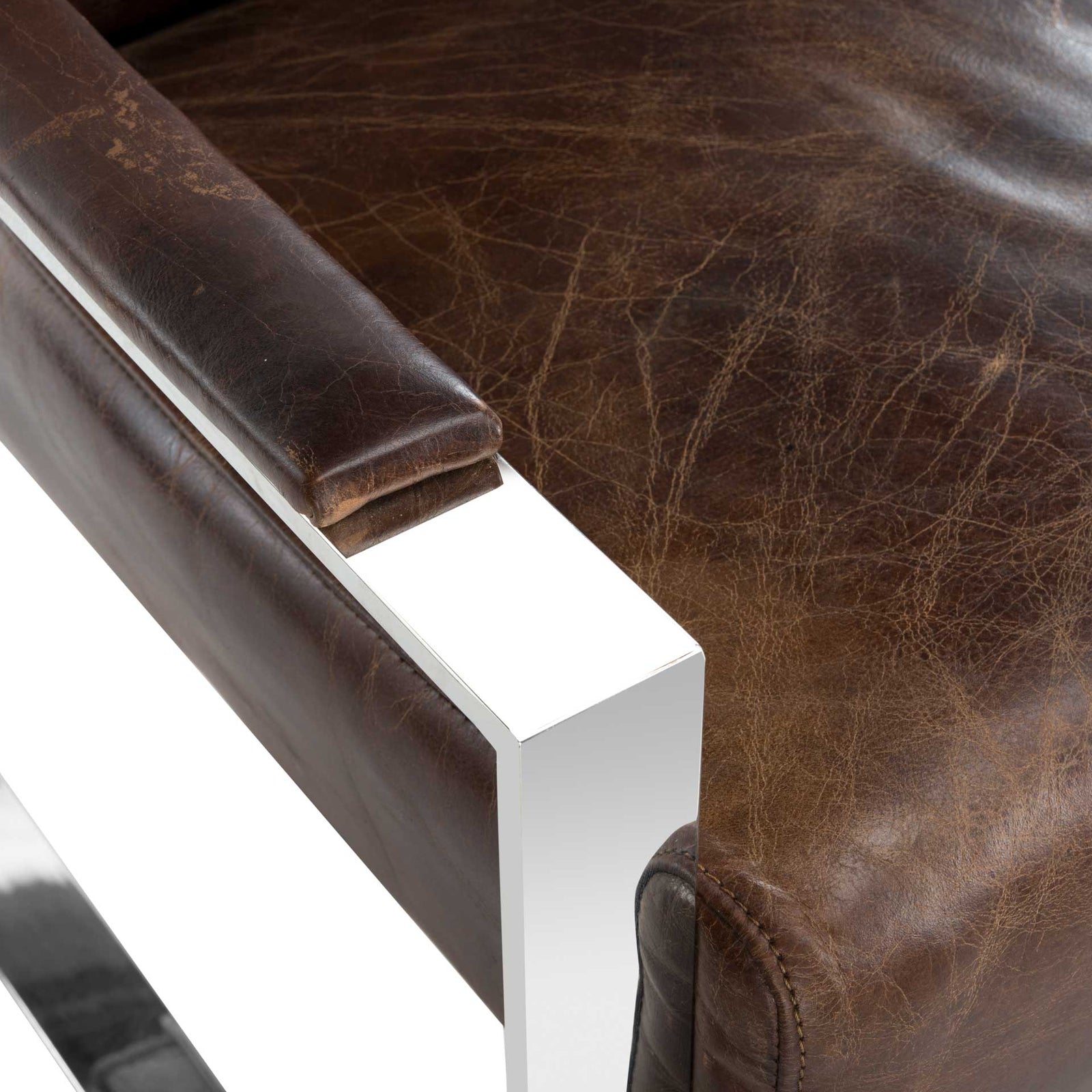 Parlon Occassional Leather Chair Vintage Cigar Brown