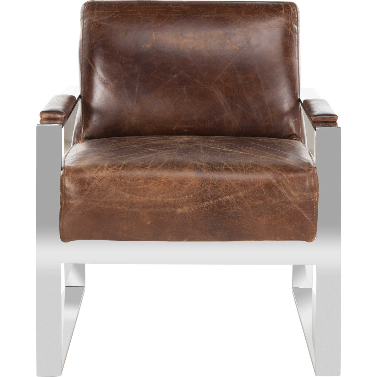 Parlon Occassional Leather Chair Vintage Cigar Brown