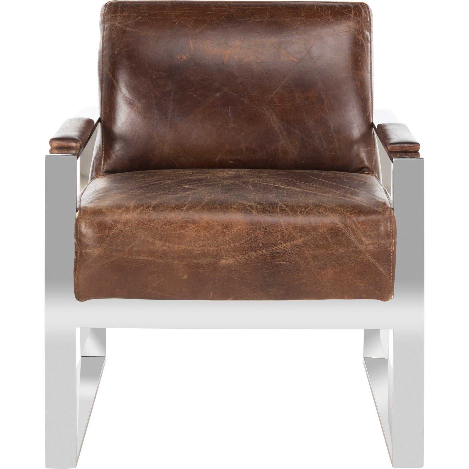 Parlon Occassional Leather Chair Vintage Cigar Brown