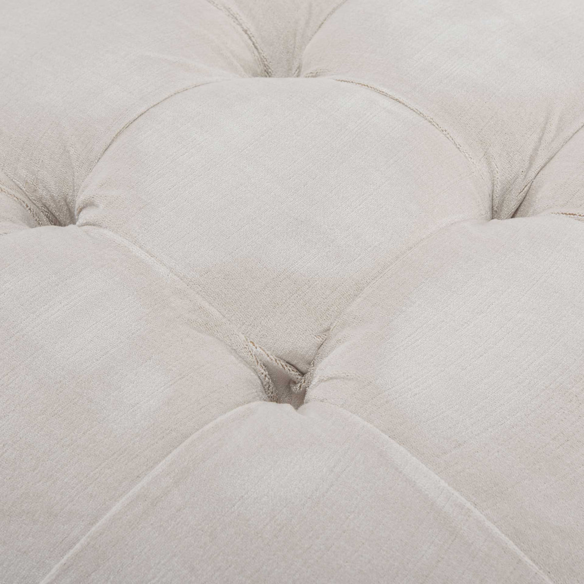 Simeon White Velvet Tufted Ottoman Bella White