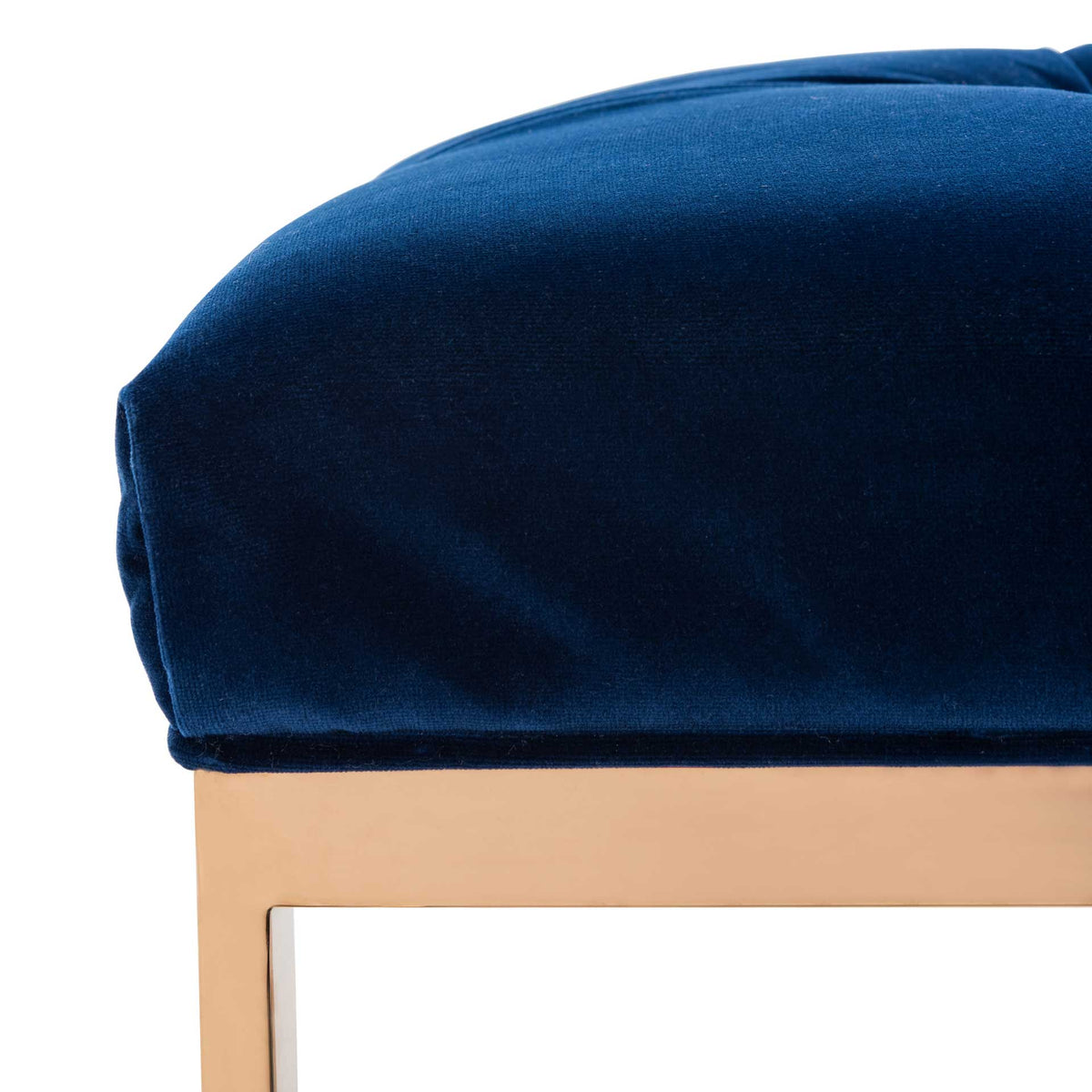 Simeon Navy Velvet Tufted Ottoman Giotto Navy