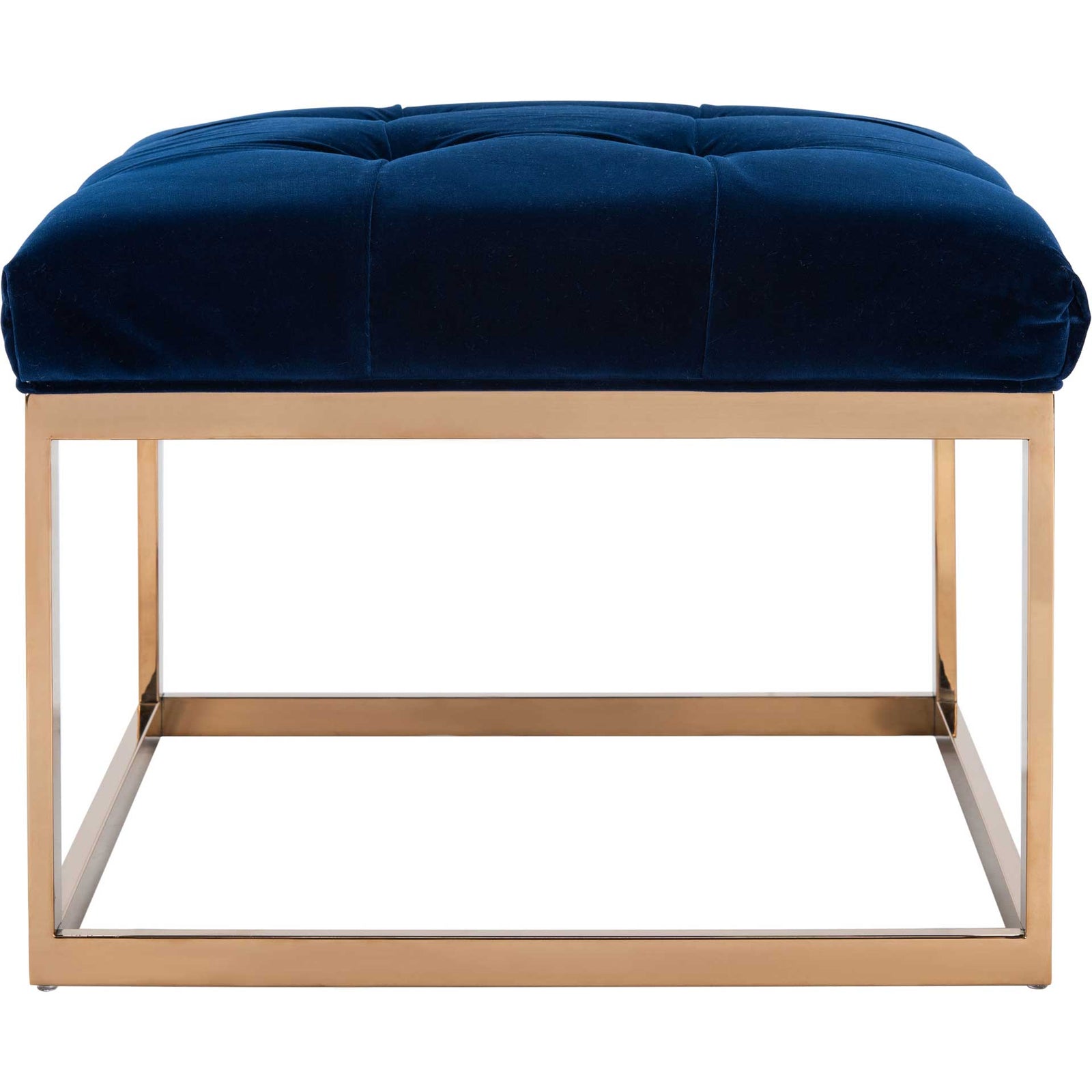 Simeon Navy Velvet Tufted Ottoman Giotto Navy