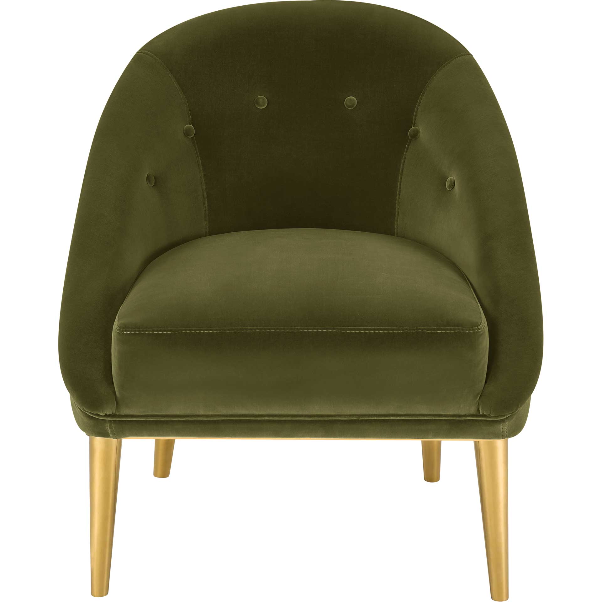 Holland Velvet Club Chair Gold/Dark Olive Green