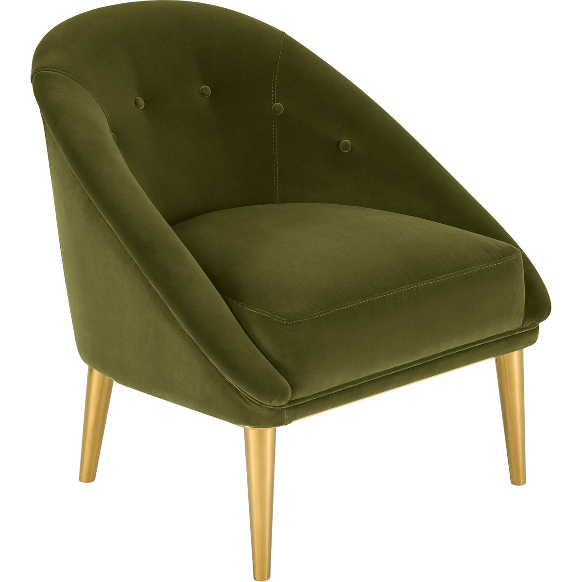 Holland Velvet Club Chair Gold/Dark Olive Green