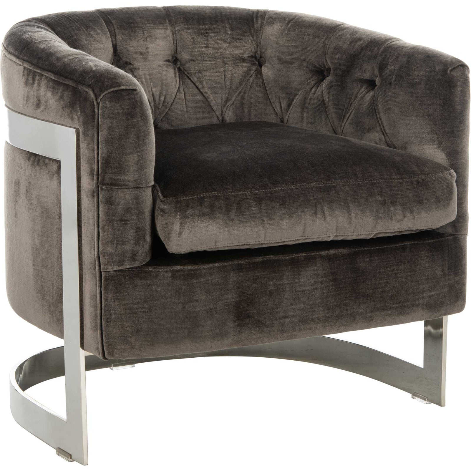 Zelah Velvet Chair Bella Shale Gray