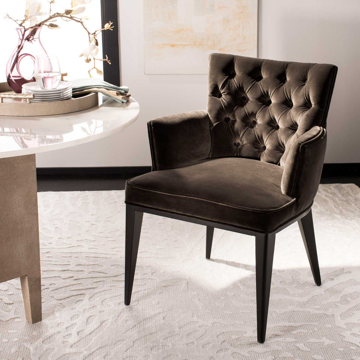 Manning Velvet Arm Chair Giotto Shale