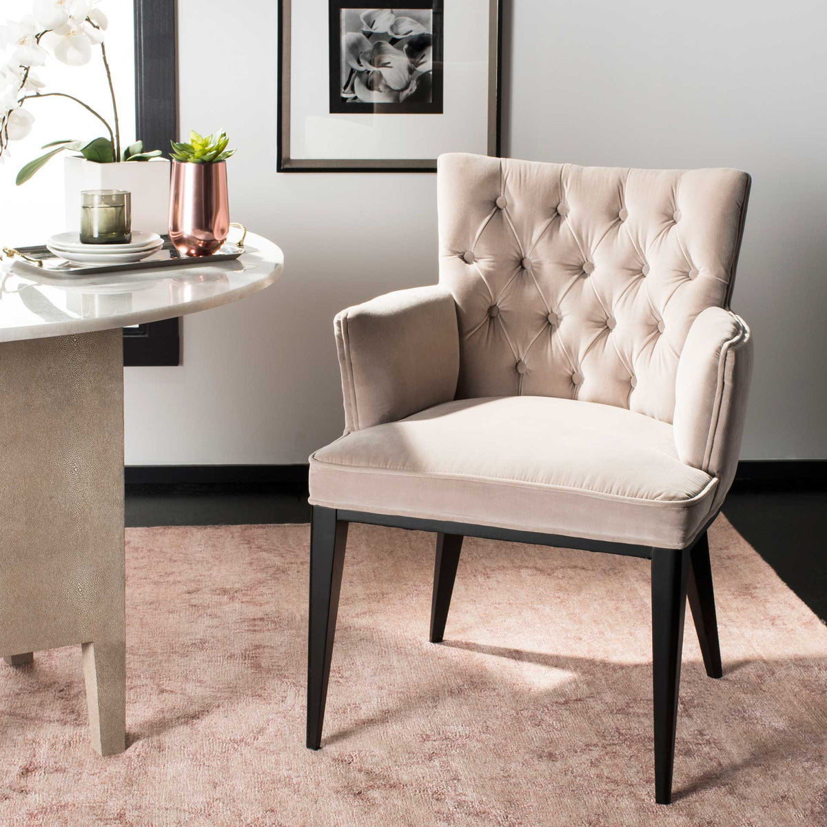 Manning Velvet Arm Chair Giotto Almond