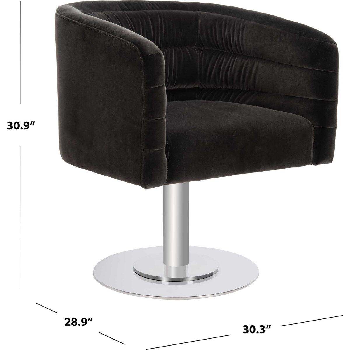 Mavra Velvet Swivel Tub Chair Giotto Shale